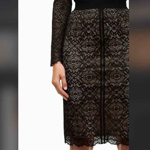 Aritzia Dresses & Skirts - Aritzia Wilfred Mid Length Black Lace Skirt